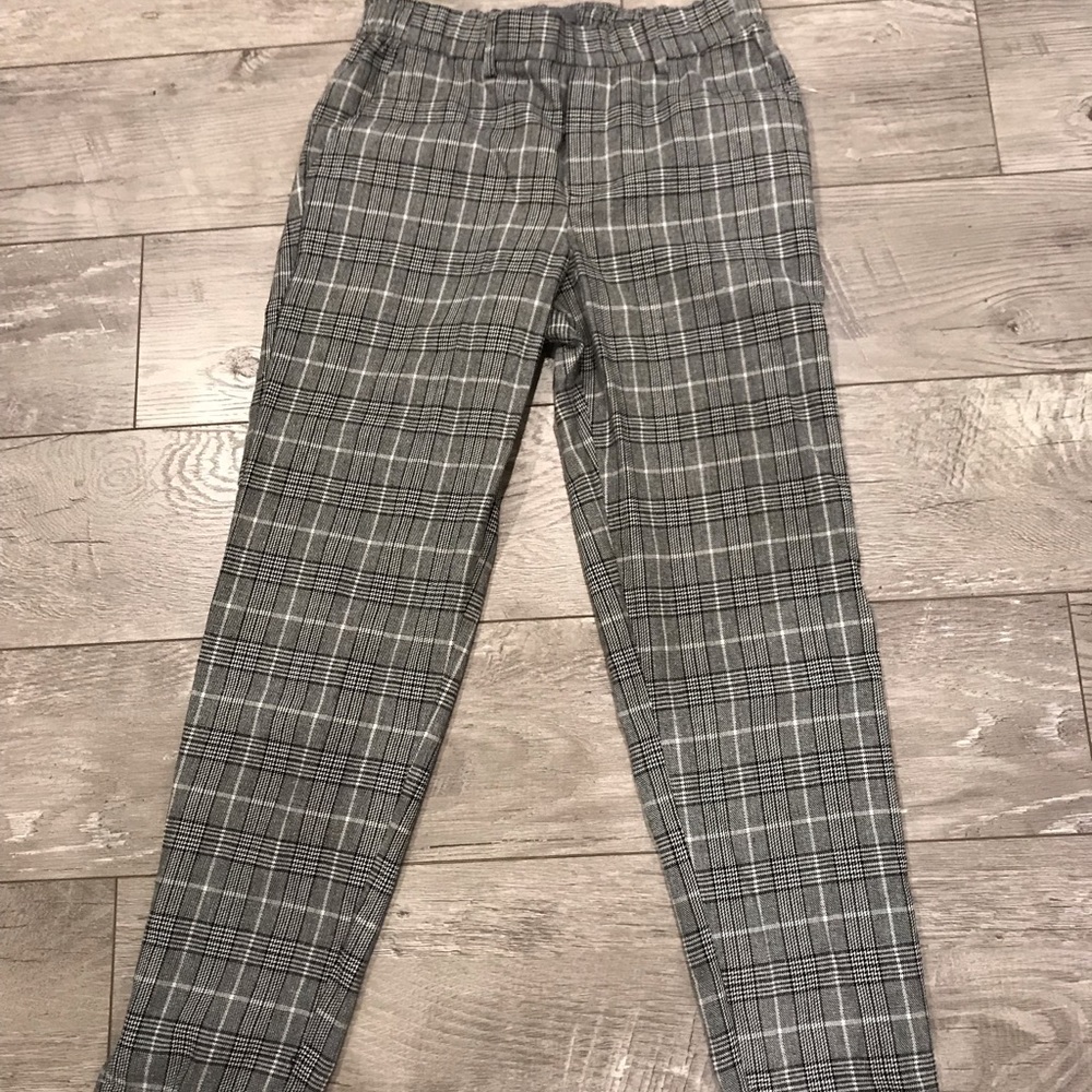 plaid high waisted pants